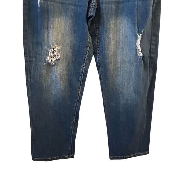 Lane Bryant Women's Size 14 Distressed Skinny Jeans Blue Denim - Picture 4 of 8